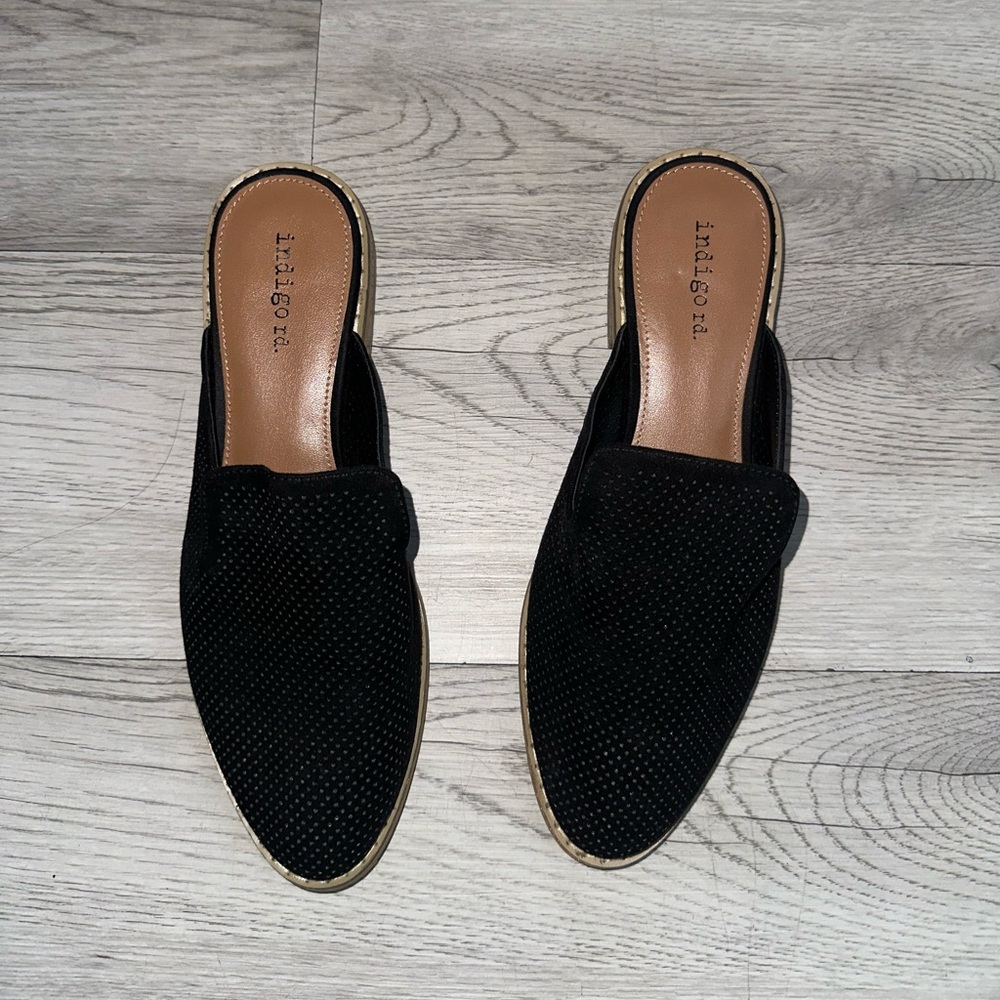 Indigo Women's Black Slip-On Shoes